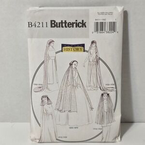Butterick B4211 Uncut Sewing Pattern Historical Bridal Veils 1850s 1930 Vintage